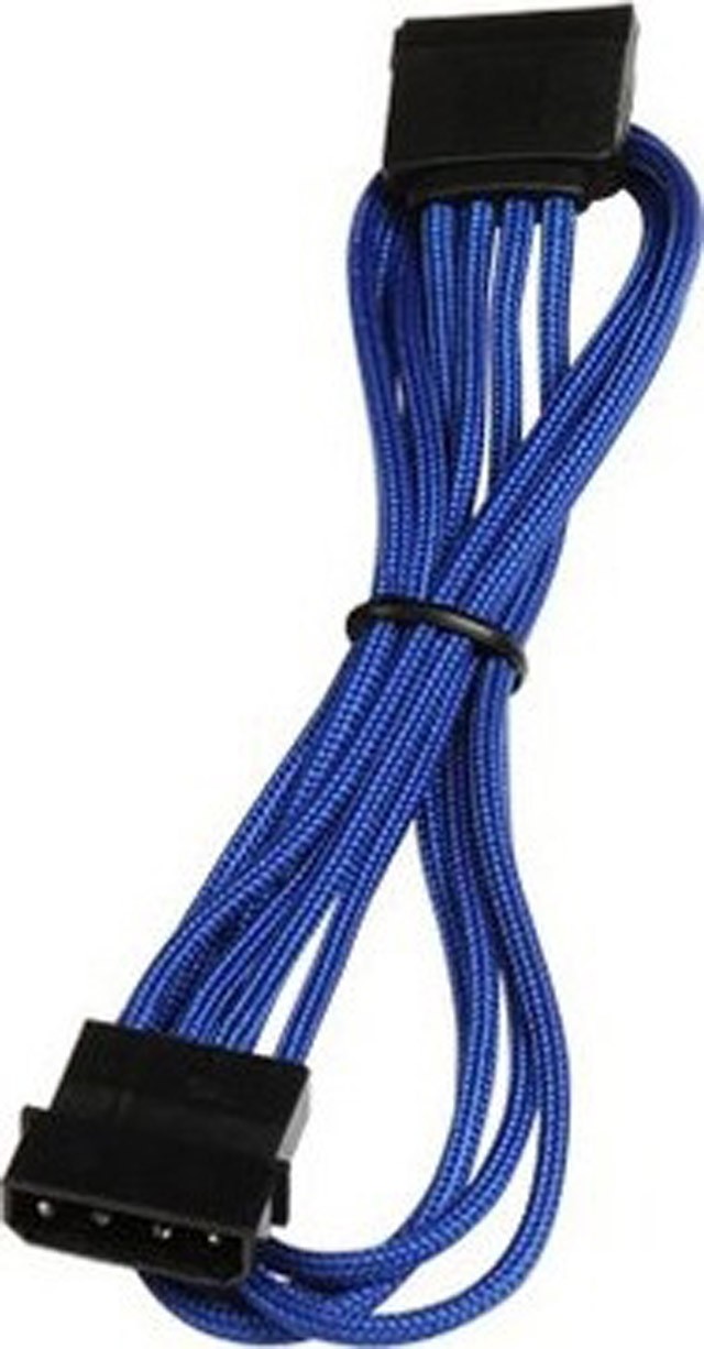 Bitfenix Alchemy Multisleeve 4-Pin Molex to SATA Power Adapter - 45cm - Blue Sleeve / Blue Connector (BFA-MSC-MSA45BB-RP)