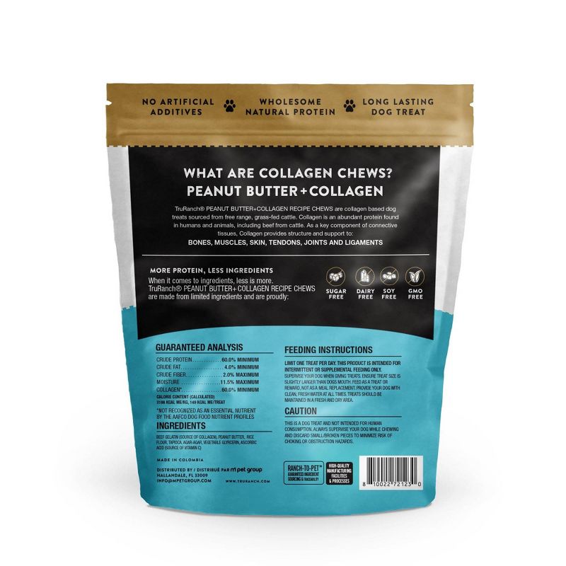 TruRanch Collagen Peanut Butter Chips Rawhide Free Dog Treats - 9oz