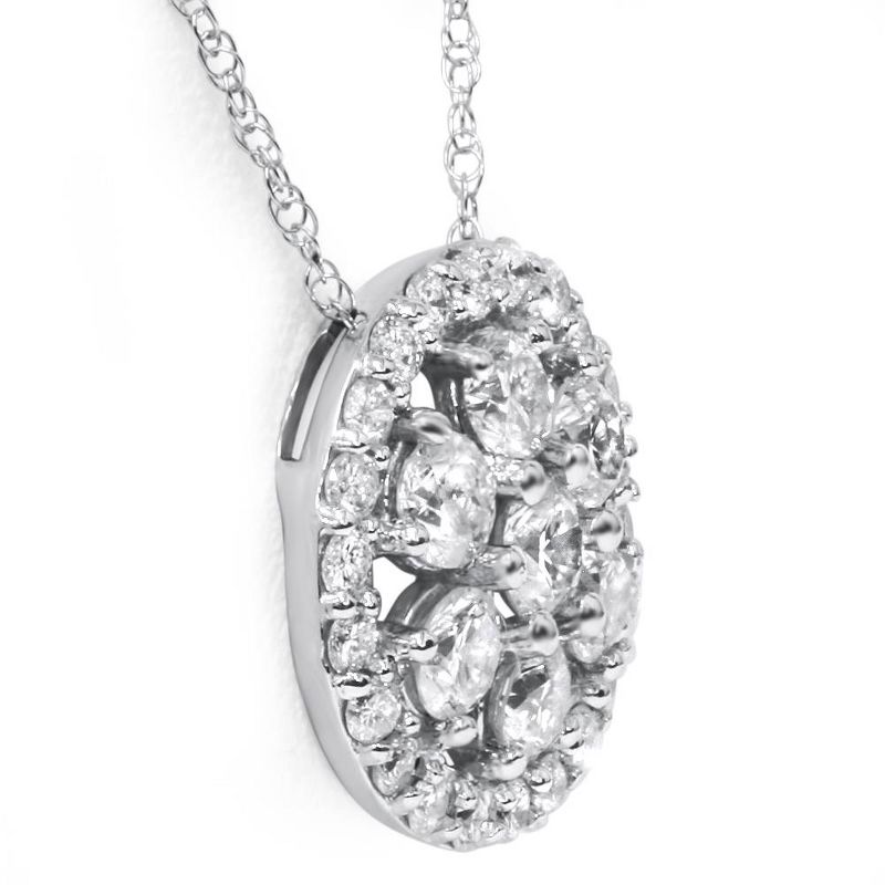 Pompeii3 1 ct Diamond Halo Pendant 14K White Gold