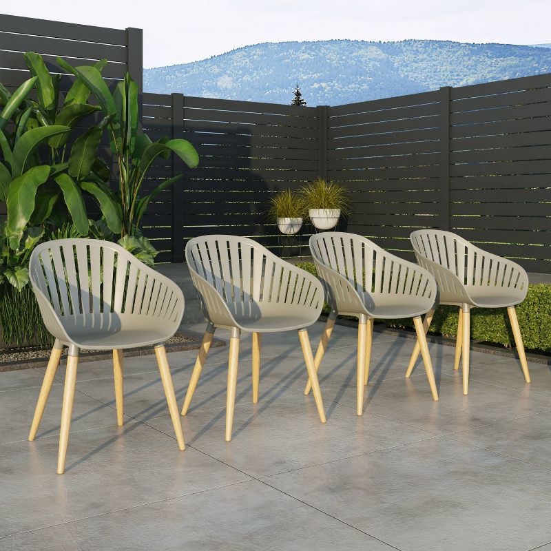 Beetley 7pc Teak Patio Dining Set with Oval Table - Amazonia