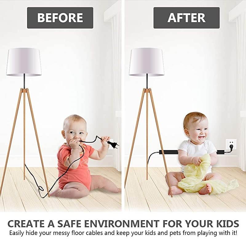 Cable Concealer 157in Cord Cover PVC Wire Molding Paintable Wire Channel to Hide a Single Power Cord Speaker Wire or TV Cables in Home or Office 10X L157in W059in H04in CC03 Black