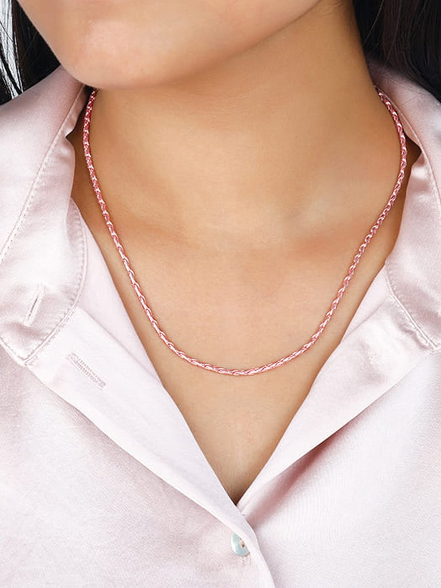 GIVA 925 Silver Rose Gold Rhythmic Rain Chain for Women & Girls