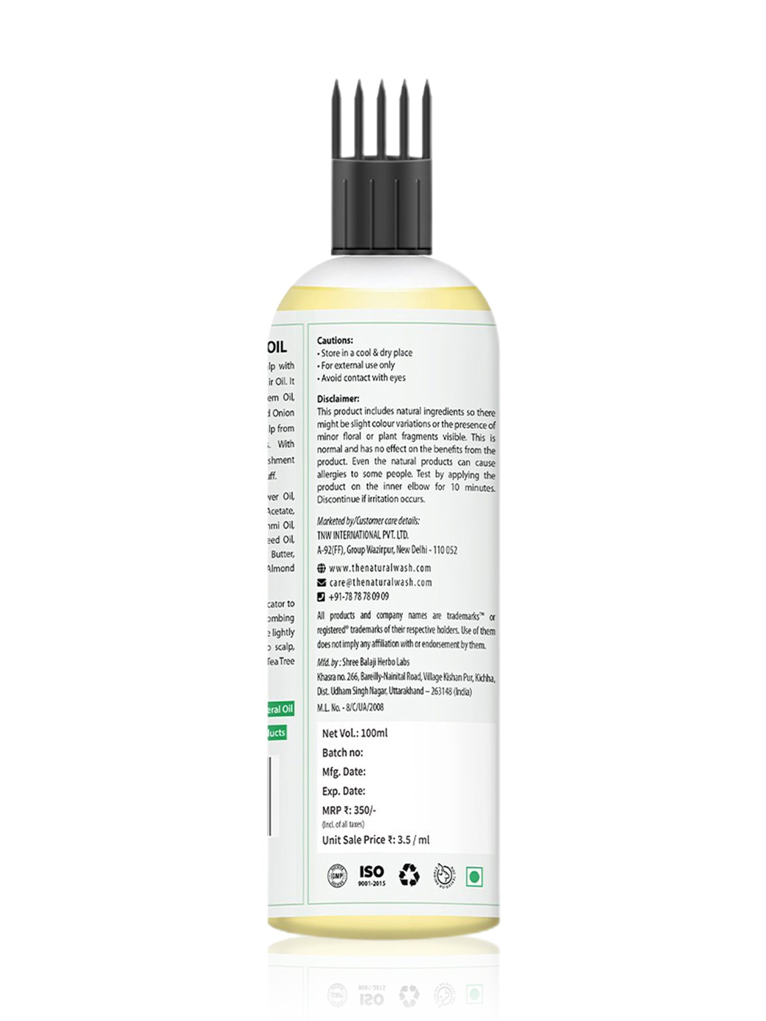 TNW-The Natural Wash Anti-Dandruff Hair Oil - 100 ml
