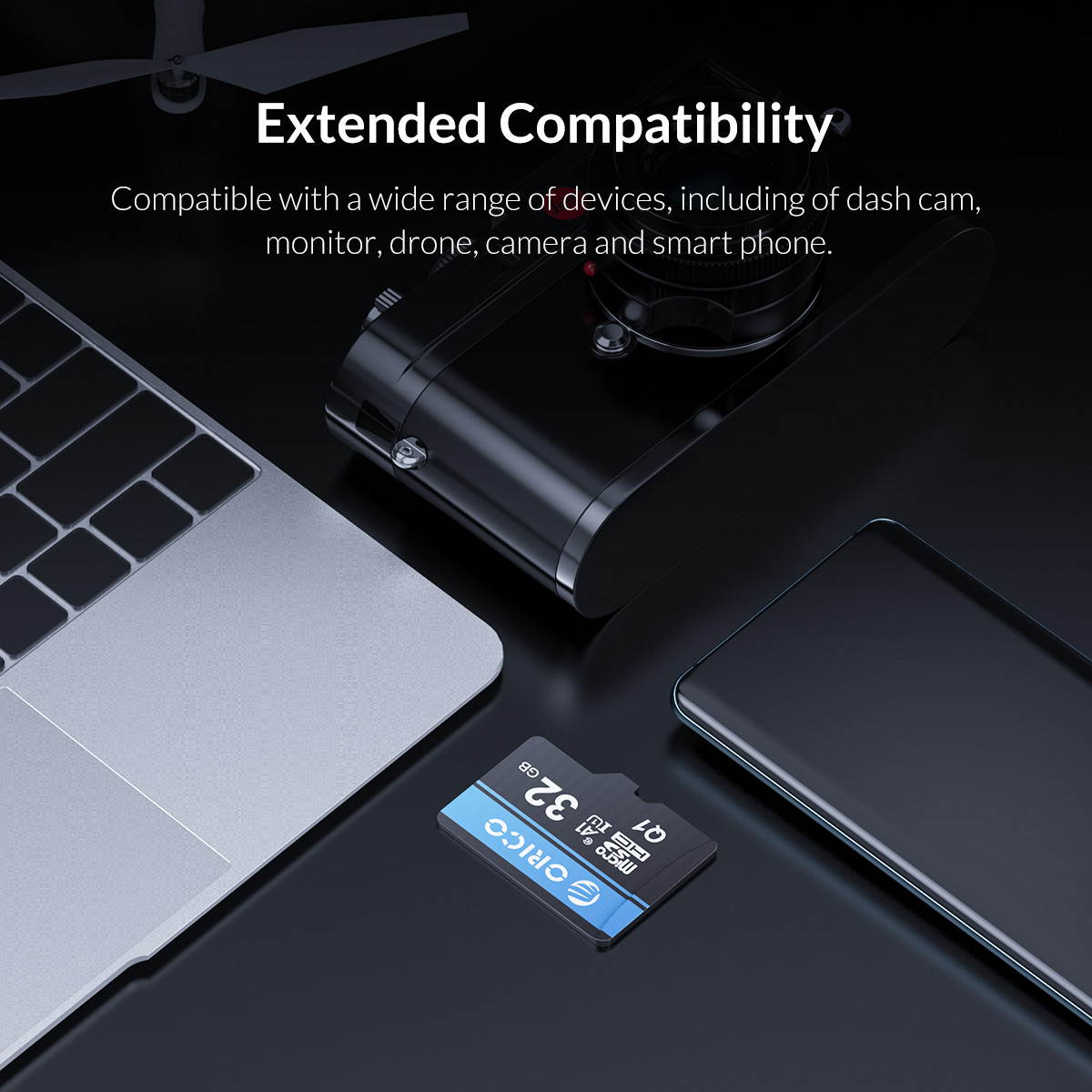 ORICO Ultra 128GB Micro SD Card Class 10 Memory Card with Adapter, Speed Up to 80MB/s