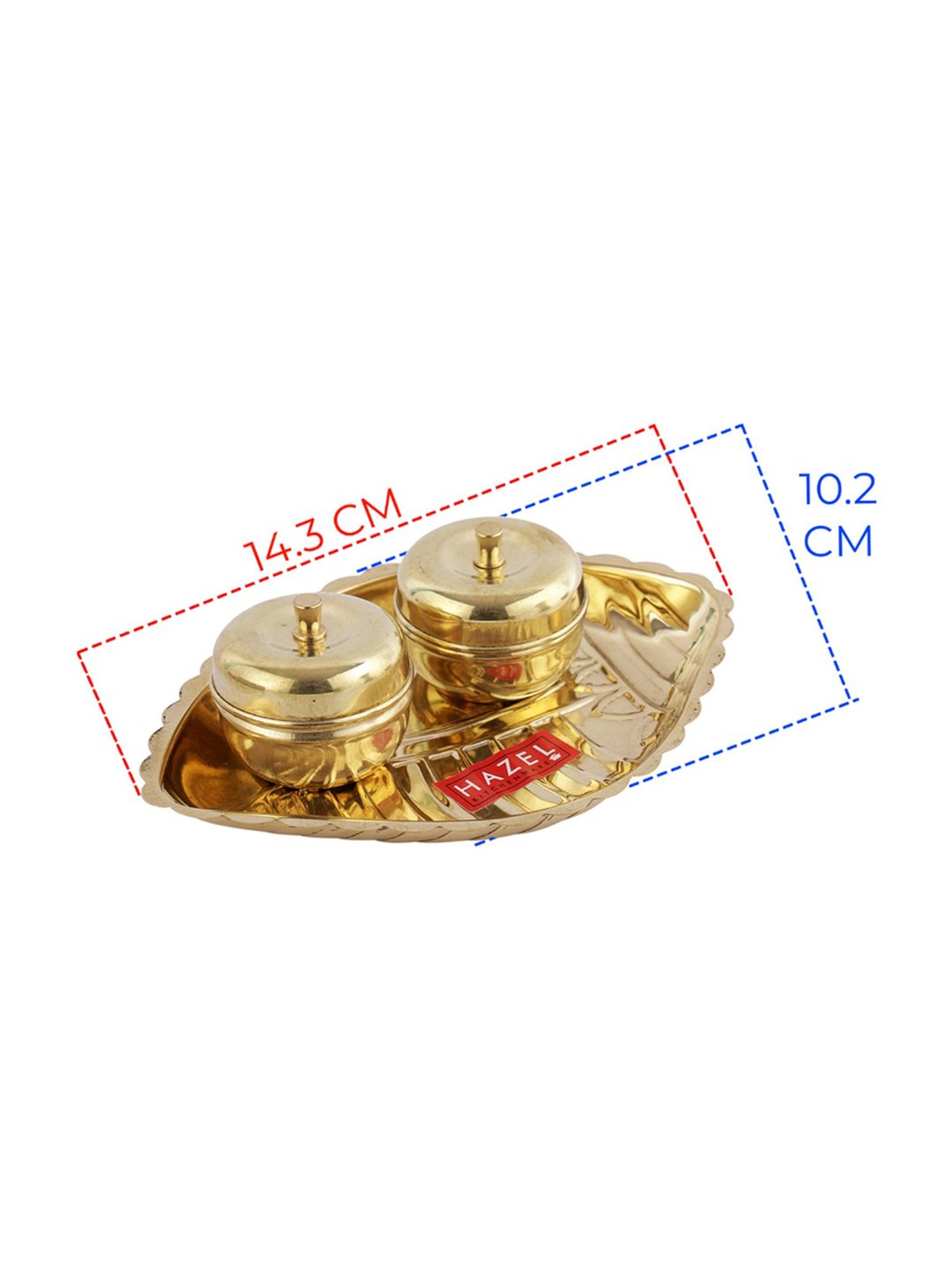 HAZEL Shank Karma Gold Brass Aarti Thali