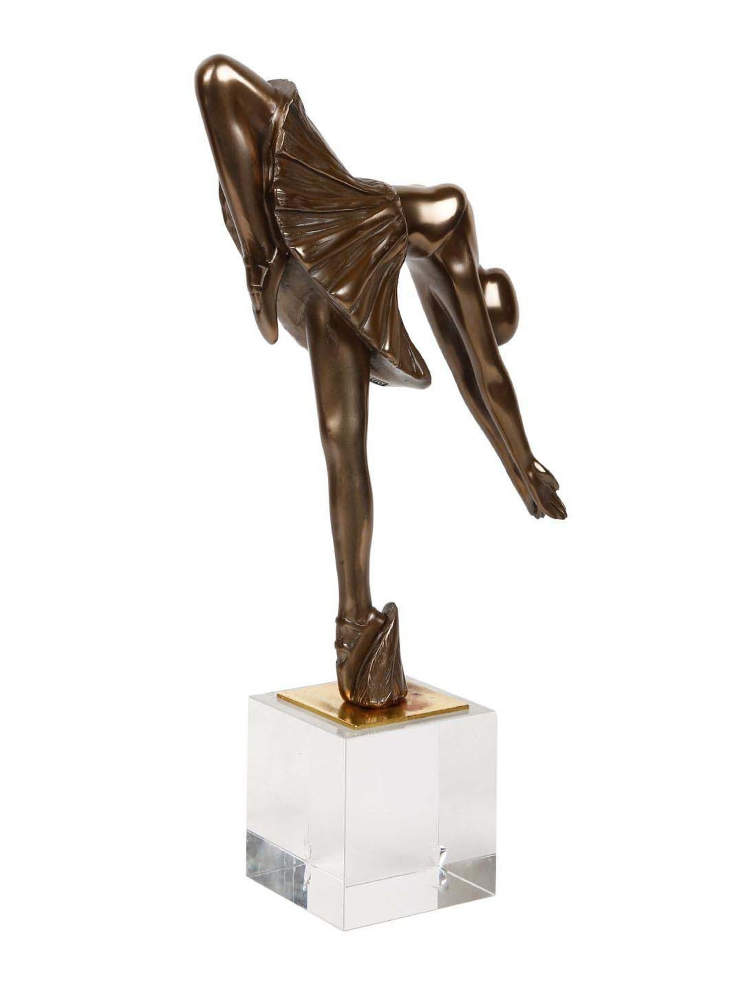 Tayhaa Brown & Transparent Polyresin Frolic Dancing Ballerina Showpiece