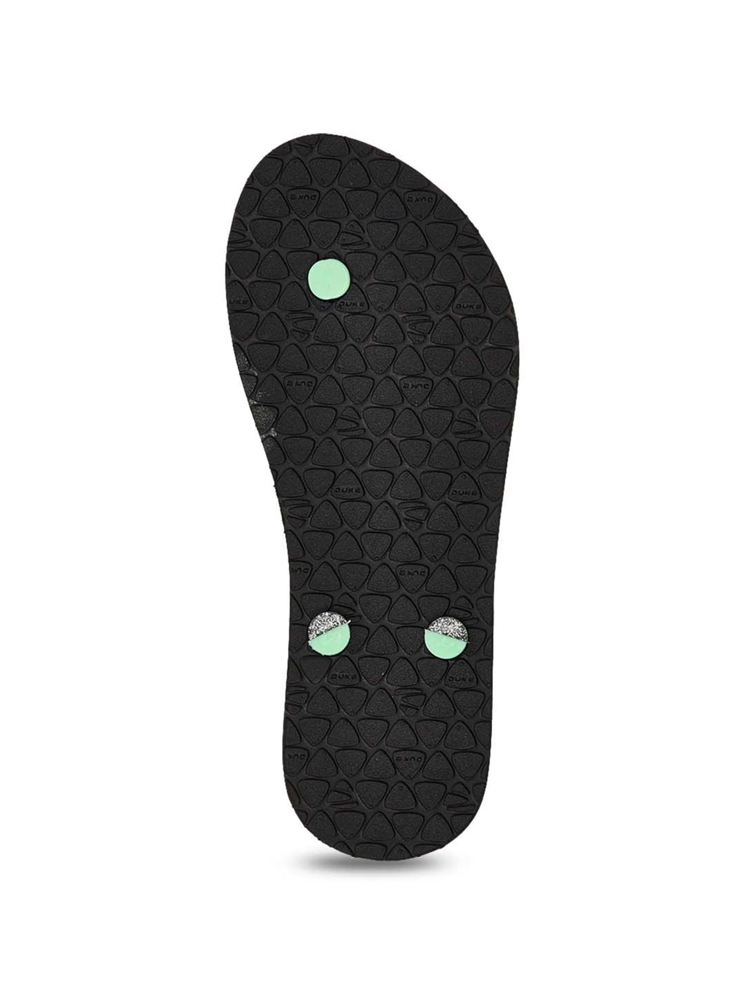 Duke Women's Platinum & Sea Green Flip Flops