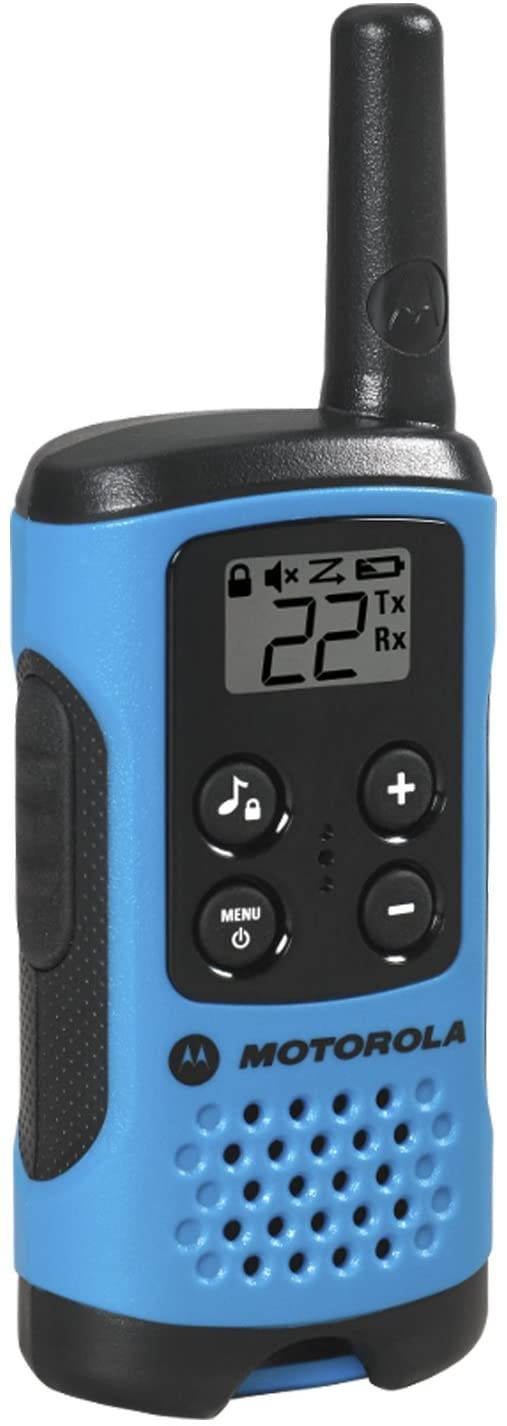 MOTOROLA T100TP Two Way Radio,Blue,Alkaline,PK3
