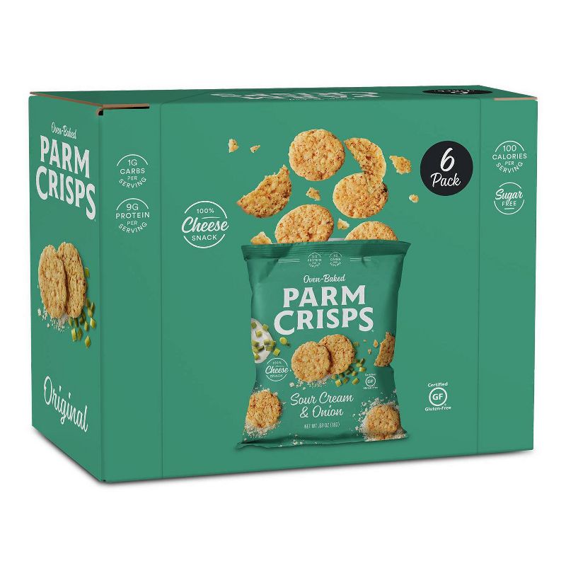 Parm Crisps Sour Cream & Onion Crackers - 3.78oz/6ct