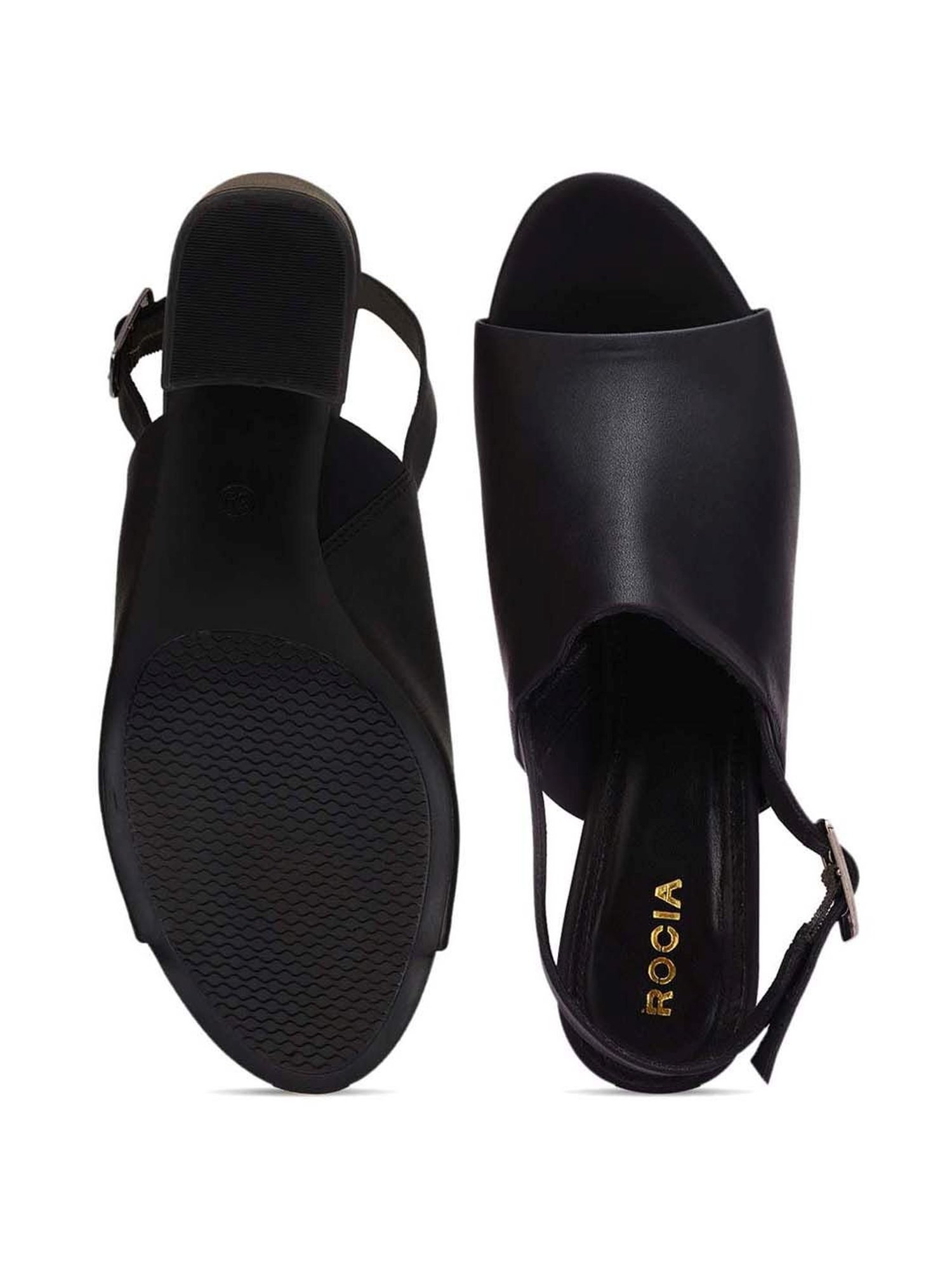 Rocia by Regal Women's Black Sling Back Sandals