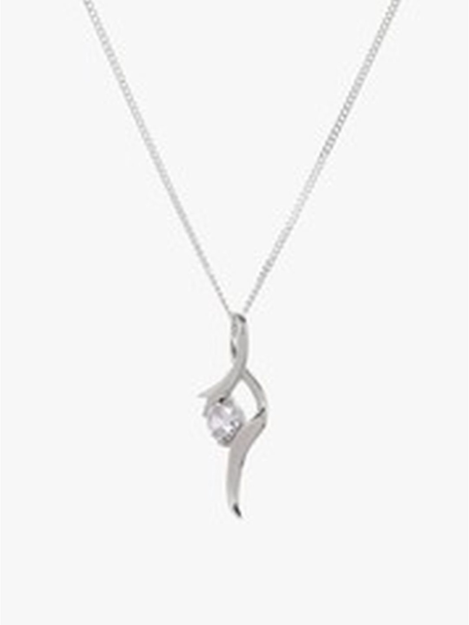 March by FableStreet 92.5 Sterling Silver Studded Curl Pendant for Women