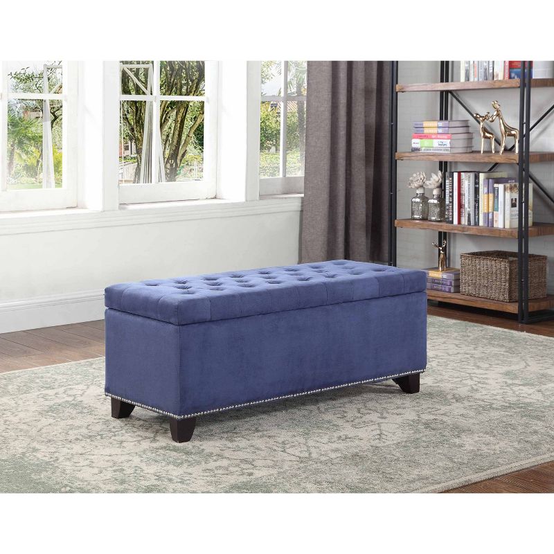Tufted Storage Bench 18" - Blue - Ore International