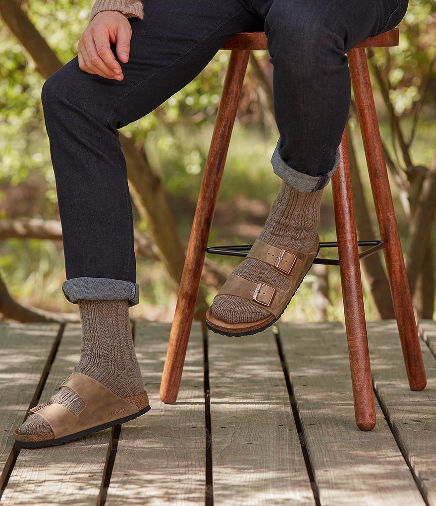 Birkenstock Arizona Men's Oiled Leather Soft Footbed Slip On Sandals