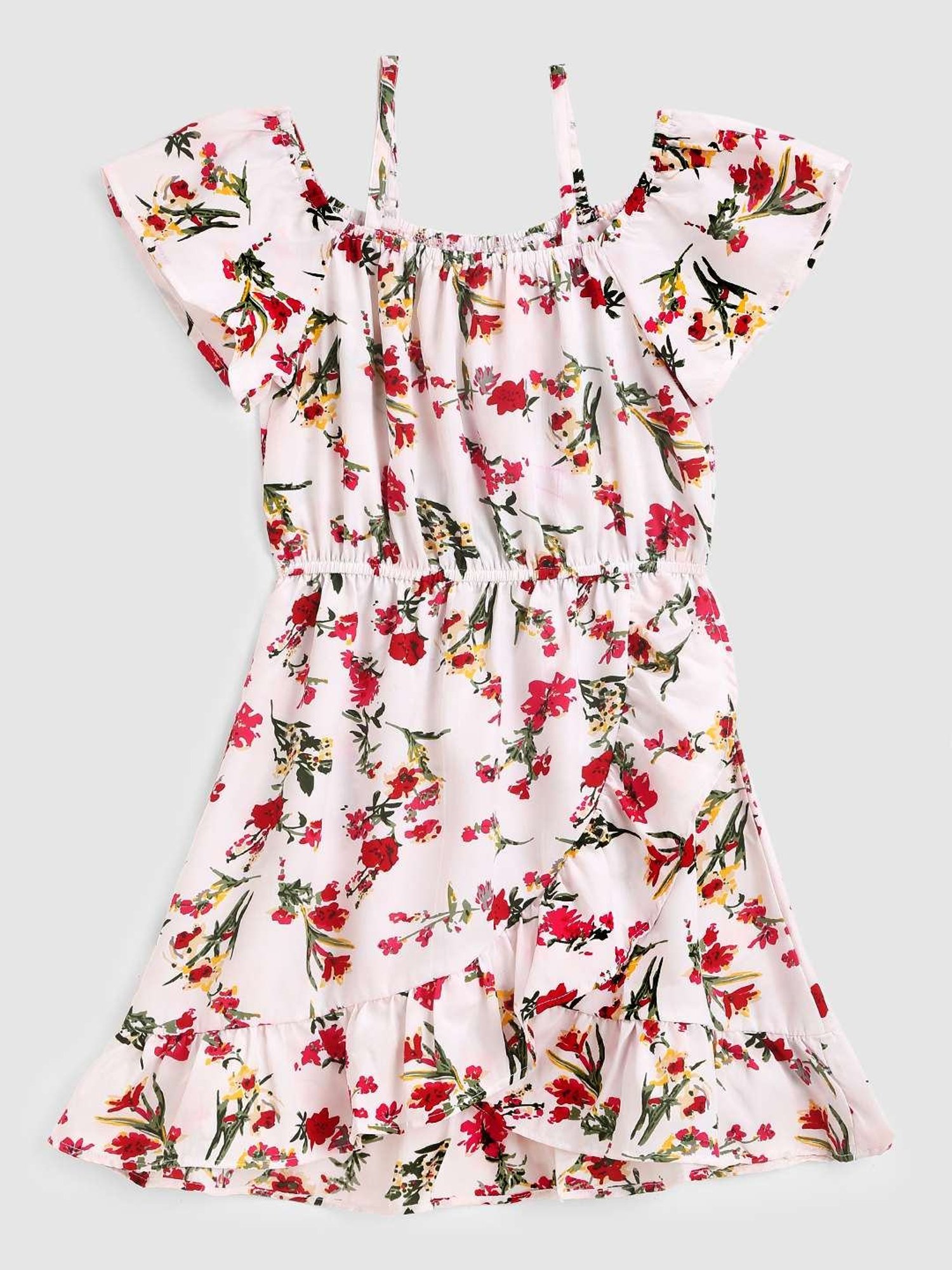 Kids Craft White Floral Printed Dress