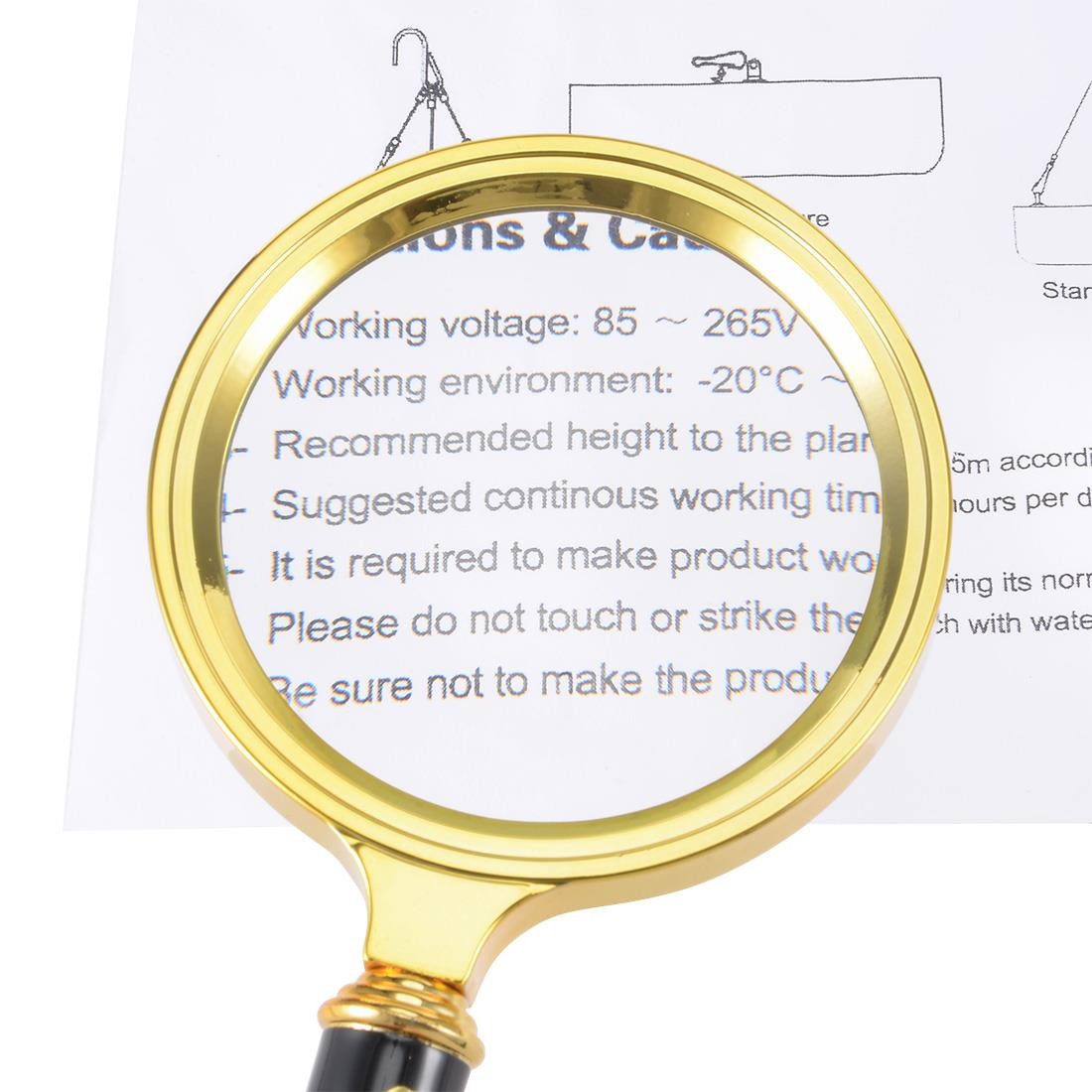 Global Bargains 65mm 10X Handheld Book Reading Magnifying Glass Lens Magnifier Gold Tone