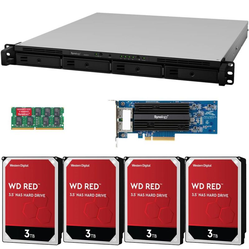 Synology RS820+ 4-Bay RackStation NAS with Synology 10Gb Adapter 32TB (4x8TB) of Western Digital RED NAS Drives Fully Assembled Tested By CustomTechSales