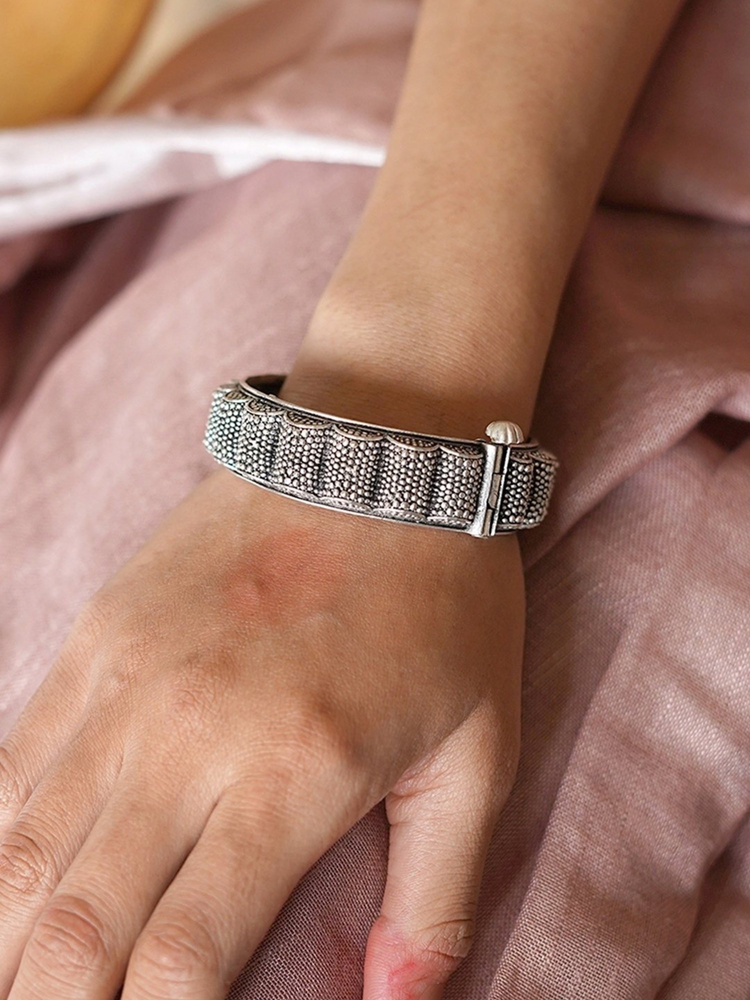 Teejh Ethnic  Arshi Silver Oxidized Bangles for Women