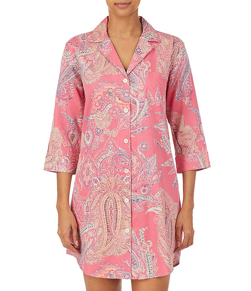 Sleep Sense Wallpaper Printed Short Sleeve Jersey Knit Sleepshirt