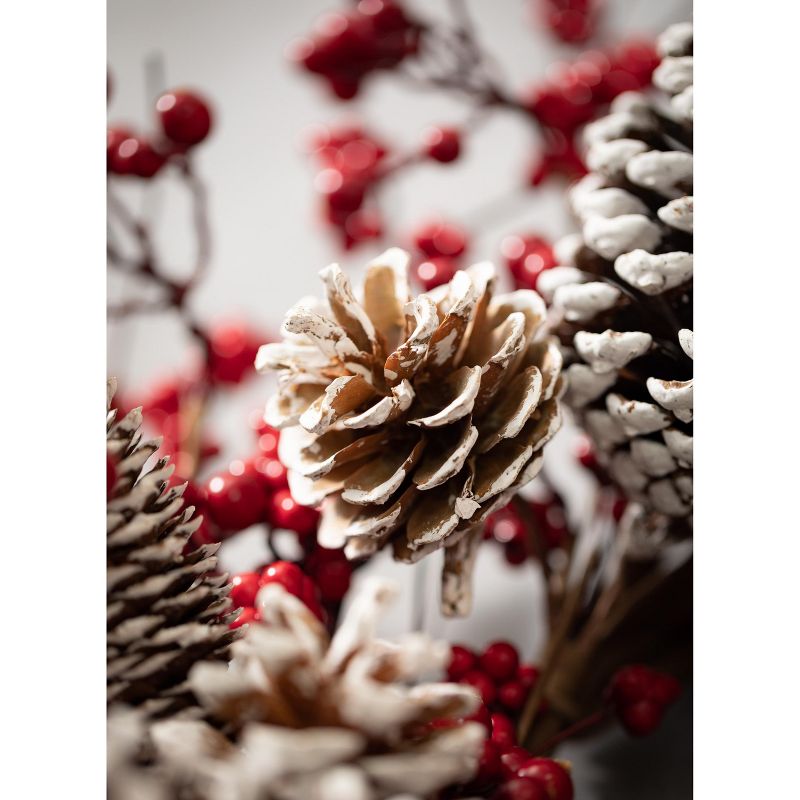 Sullivans Pinecone & Berry Artificial Wreath 24"H Red