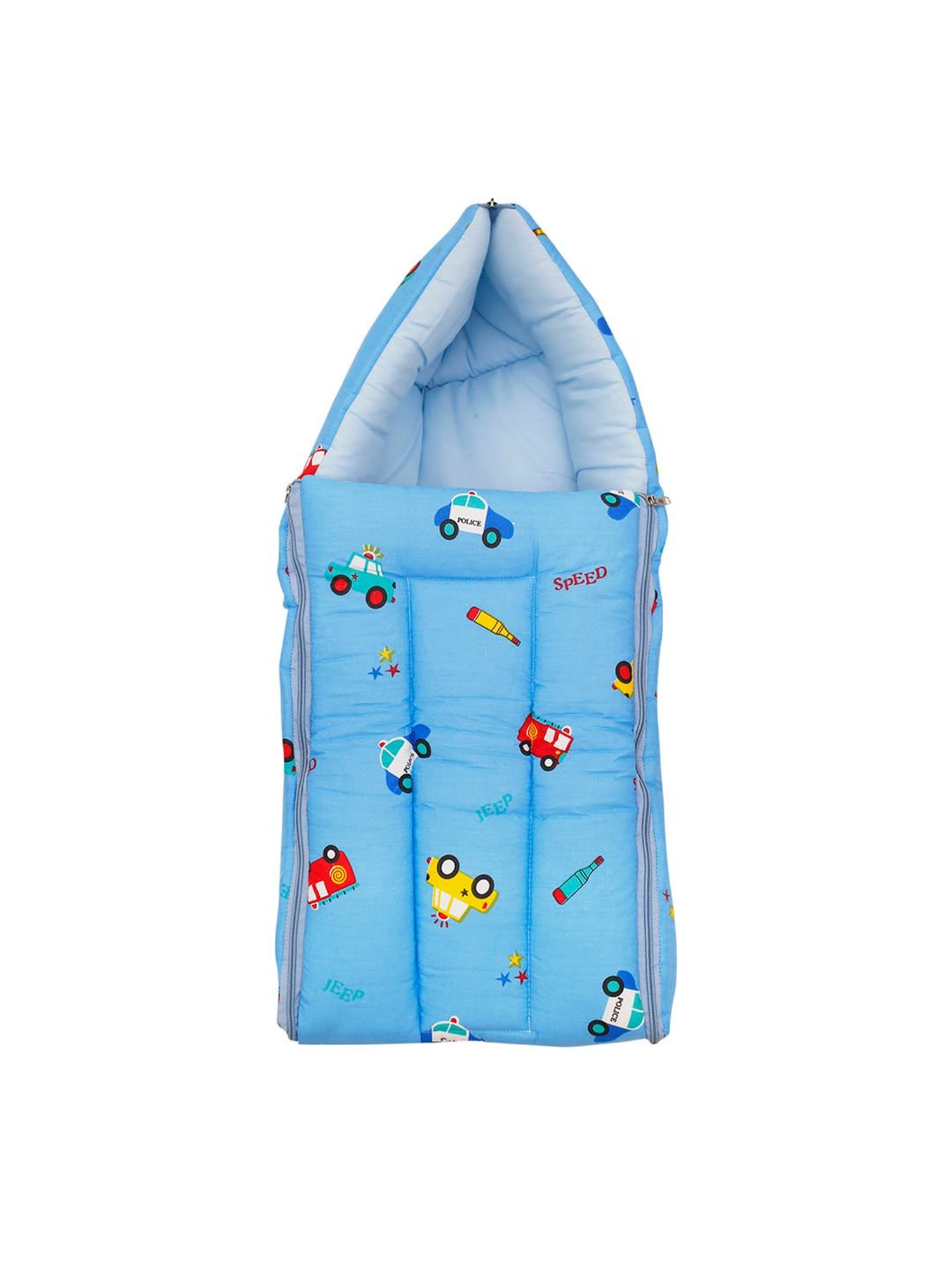 Baby Moo Vintage Ride Yellow Mattress with Fixed Neck Pillow and Bolsters