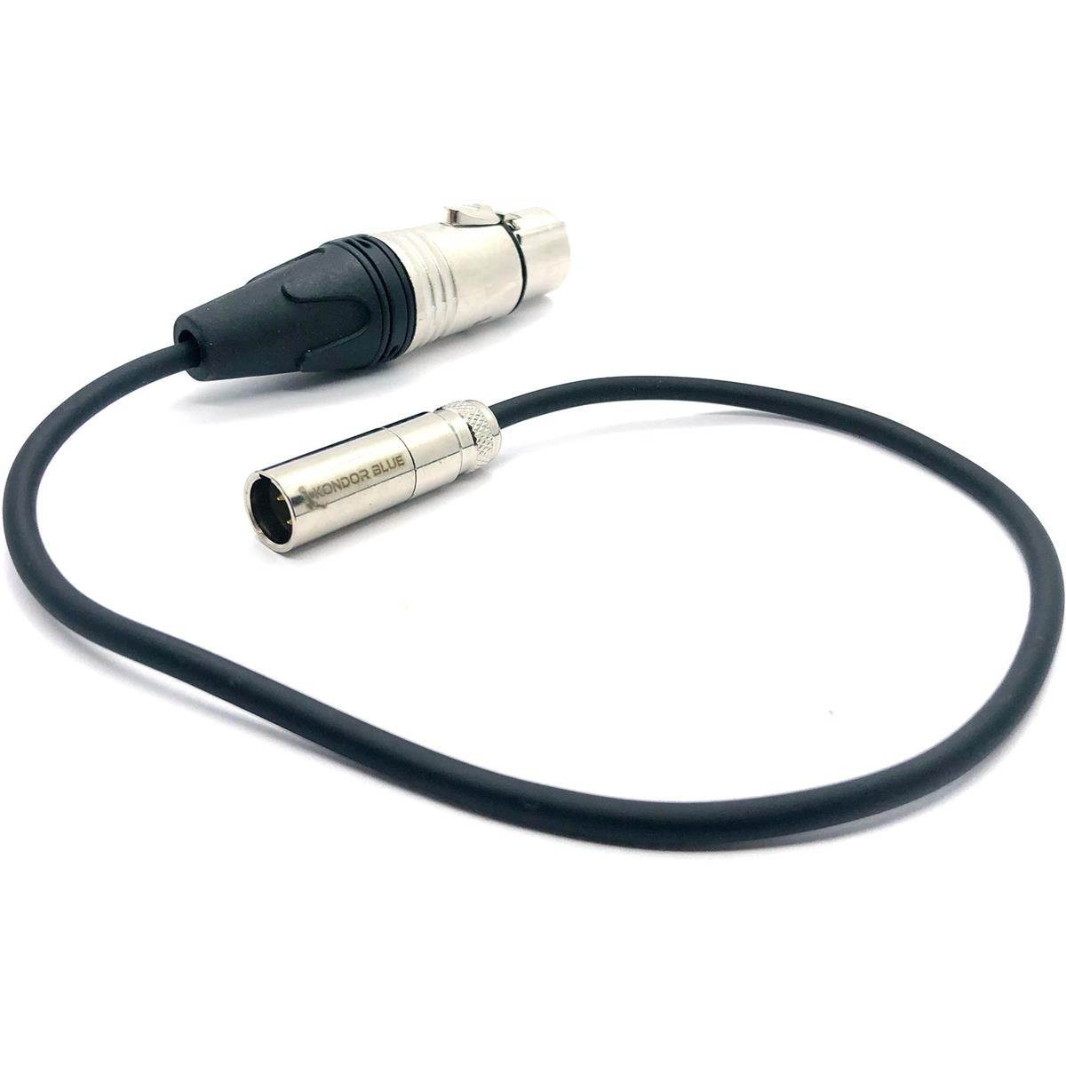 Kondor Blue 16" Mini XLR Male to XLR Female Audio Cable, Black #KB-MXLR-16-BK