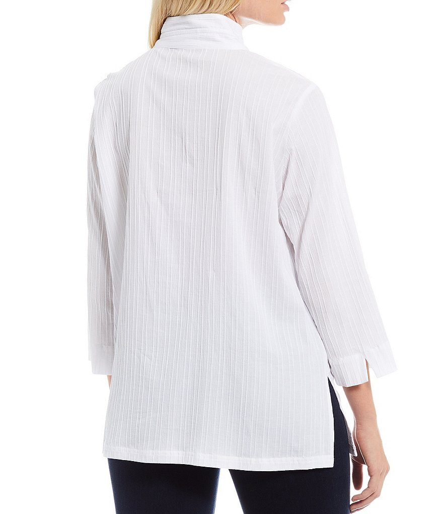 Eva Varro Animal Print Knit Jersey 3/4 Slit Sleeve Tunic