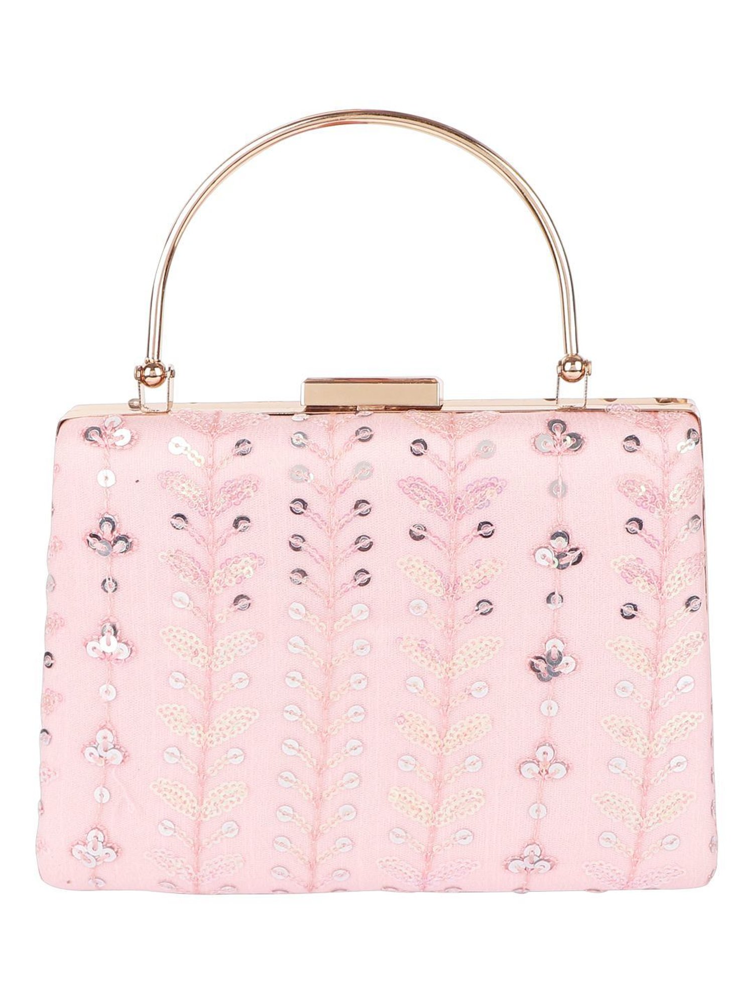 Horra Light Pink Embellished Clutch