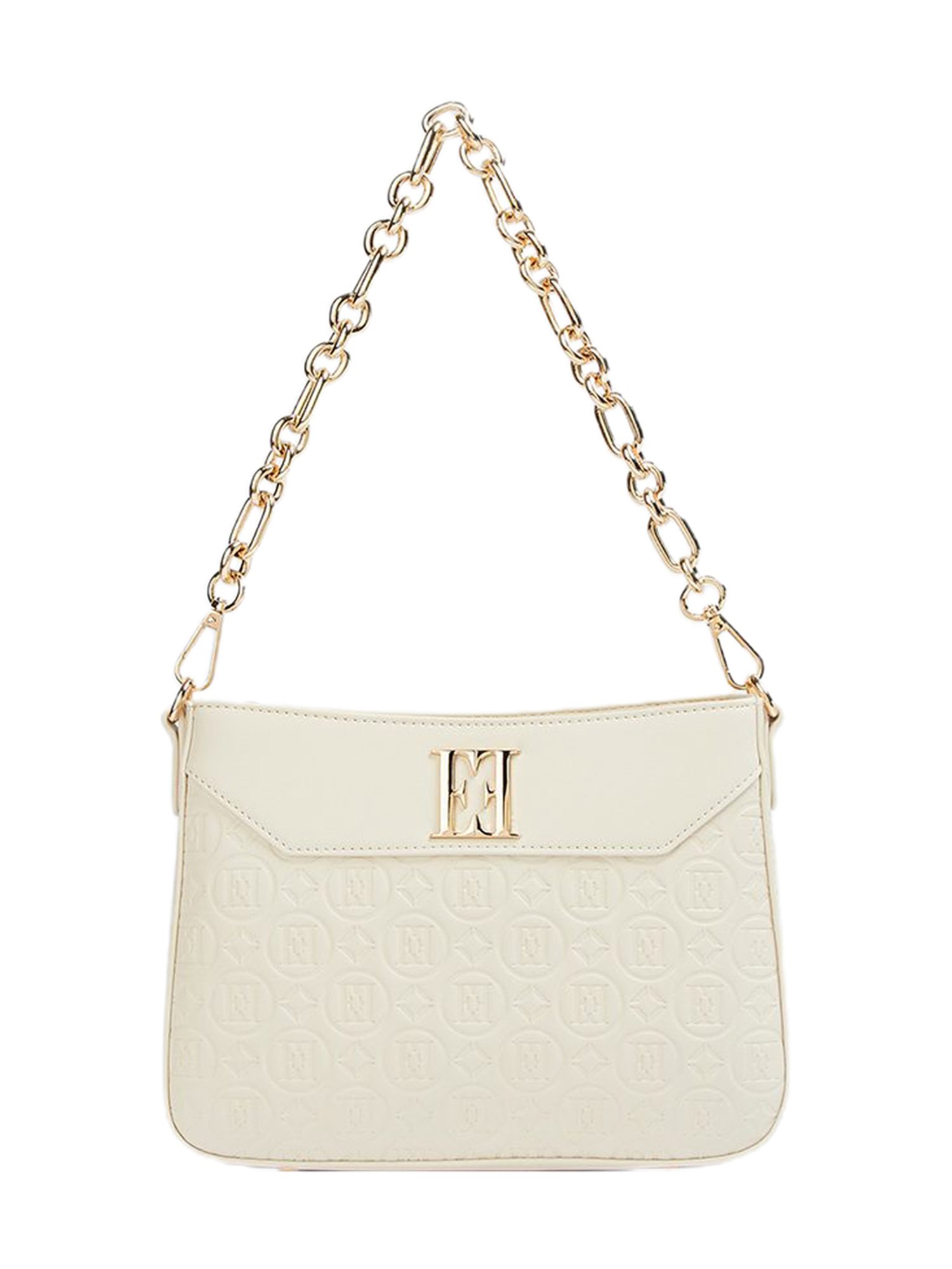 Elle Beige Textured Shoulder Bag