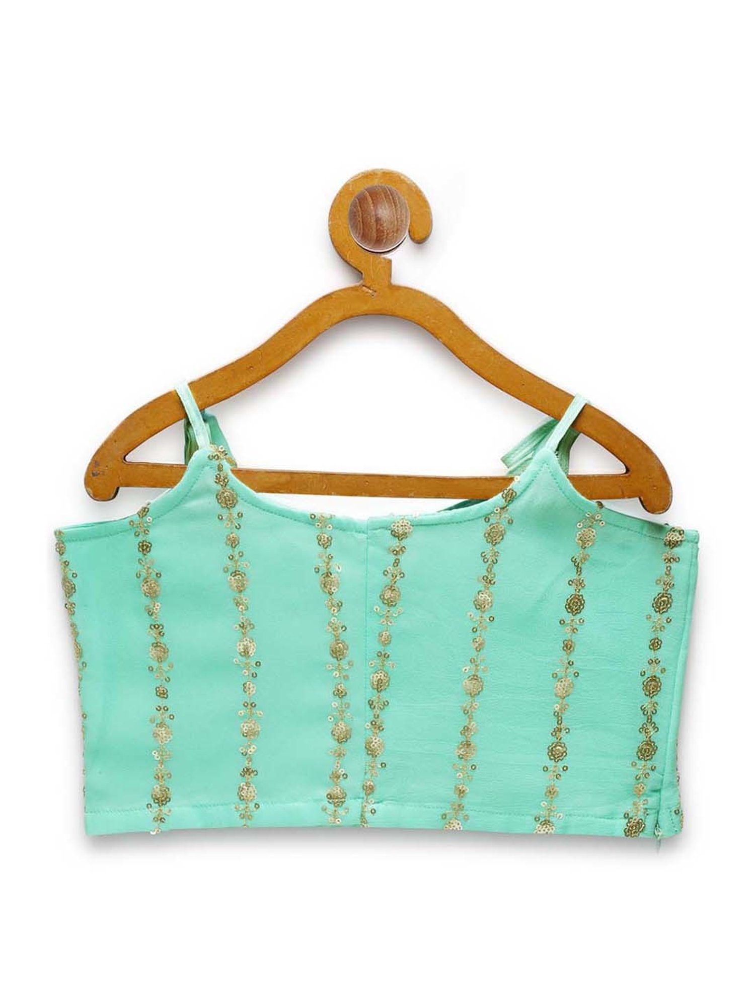 studiorasa Kids Aqua Blue Embroidered Top