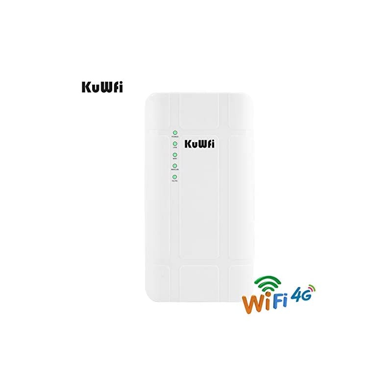 300Mbps Outdoor 4G LTE CPE WiFi Router with Sim Card Slot CAT4 SIM Routers with POE Adapter Work with IPcamera or Outside WiFi Coverage (US Version B2/B4/B5/B12/B13/B14/B66/B71)