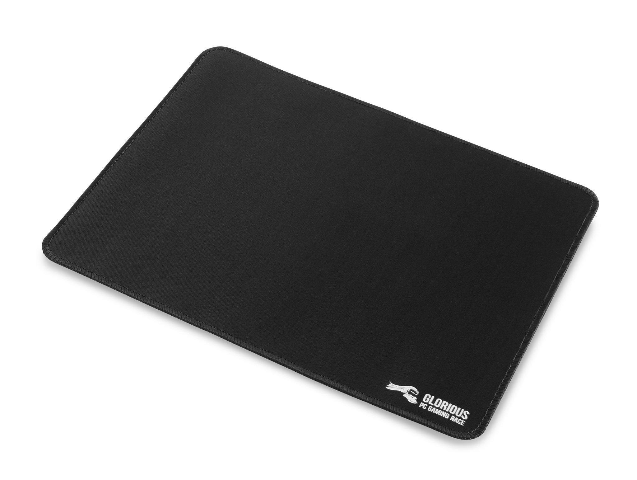 Glorious Large Gaming Mouse Mat / Pad - Stitched Edges, 2mm thick, Black Mousepad | 11"x13"x0.08" (G-L)
