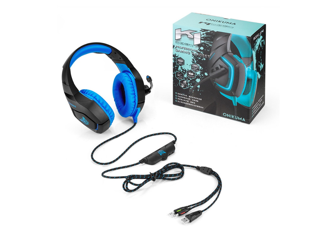 Head-mounted chicken-eating headset ONIKUMA K1B luminous gaming headset PS4 XBOX ONE Internet cafe headset microphone
