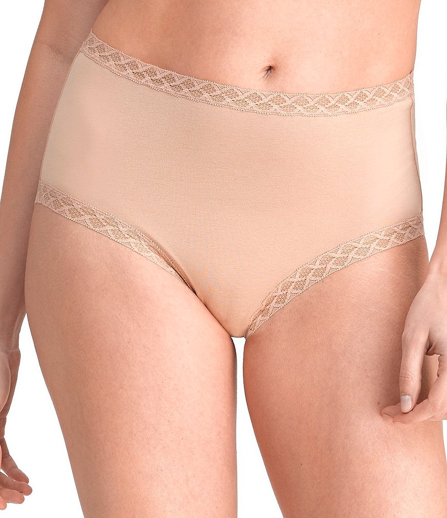 Natori Bliss Pima Cotton Brief Lace Trim Panty