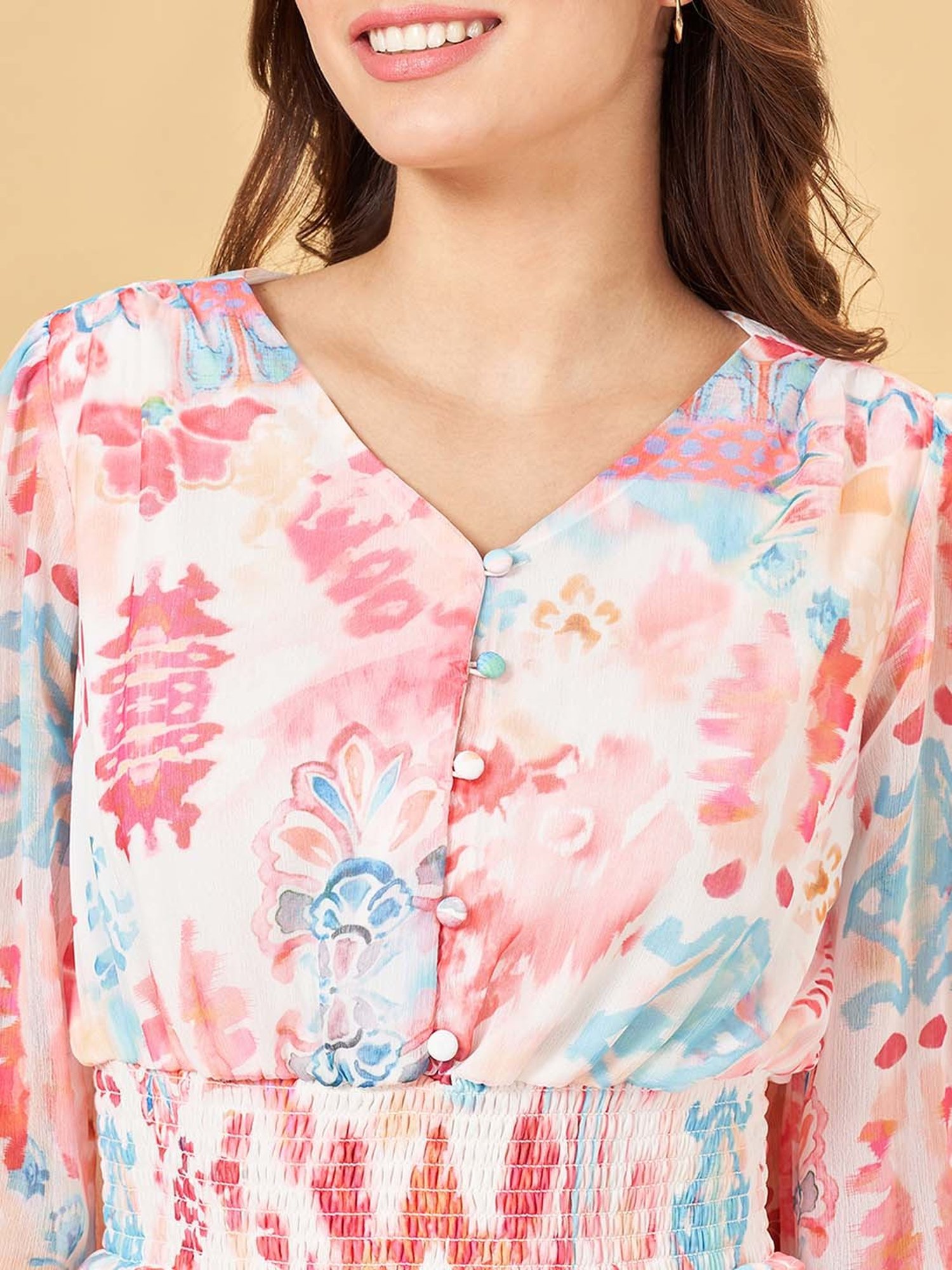 Honey by Pantaloons Pink Printed Crop Top