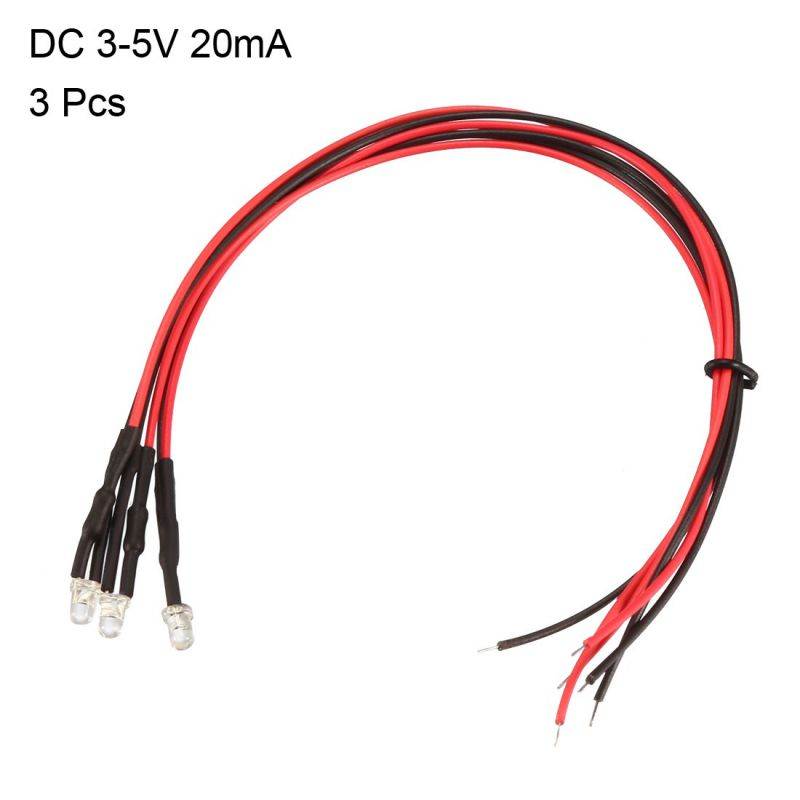 200Pcs White 5mm Round Emitting Diode LED Light Lamp 3.0-3.2V