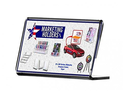 Slanted Desk Sign Holder Plastic Frame Side Load Premium Clear Acrylic Holds Notice, Info, Menu, Price Sheet, Photo or any Literature that fits 2.5" x 1.25" Small Price Frame Qty 12