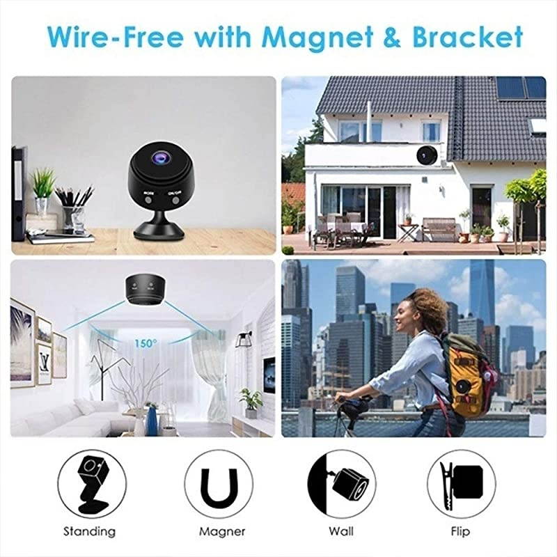 Spy Camera Wireless Hidden HD 1080P Small Security Video Camera Mini Nany Cam with Night Vision and Motion Activated Indoor Use Security Cameras Surveillance Cam for Car Home Office