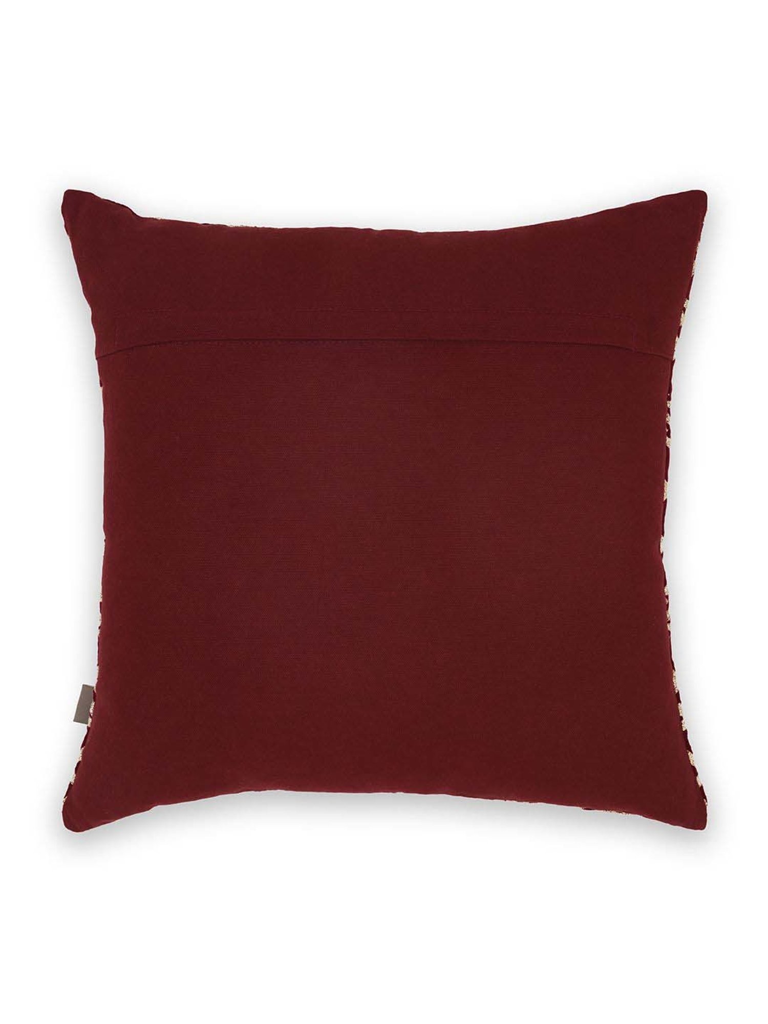 Pure Home and Living Red Cotton Embroidered Motif Cushion Cover