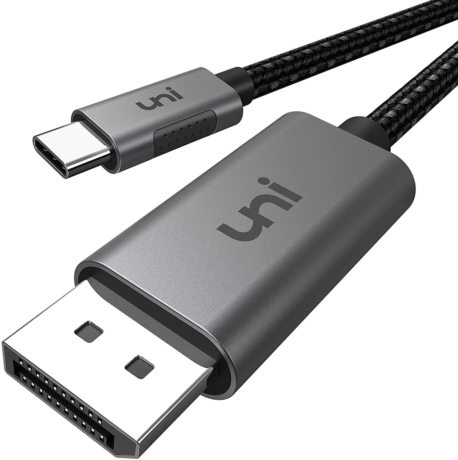 USB C to DisplayPort Cable for Home Office (4K@60Hz 2K@165Hz) uni Sturdy Aluminum DisplayPort to USB C Cable [Thunderbolt 3 Compatible] for MacBook Pro MacBook Air/iPad Pro 2020/2018 XPS 15/13