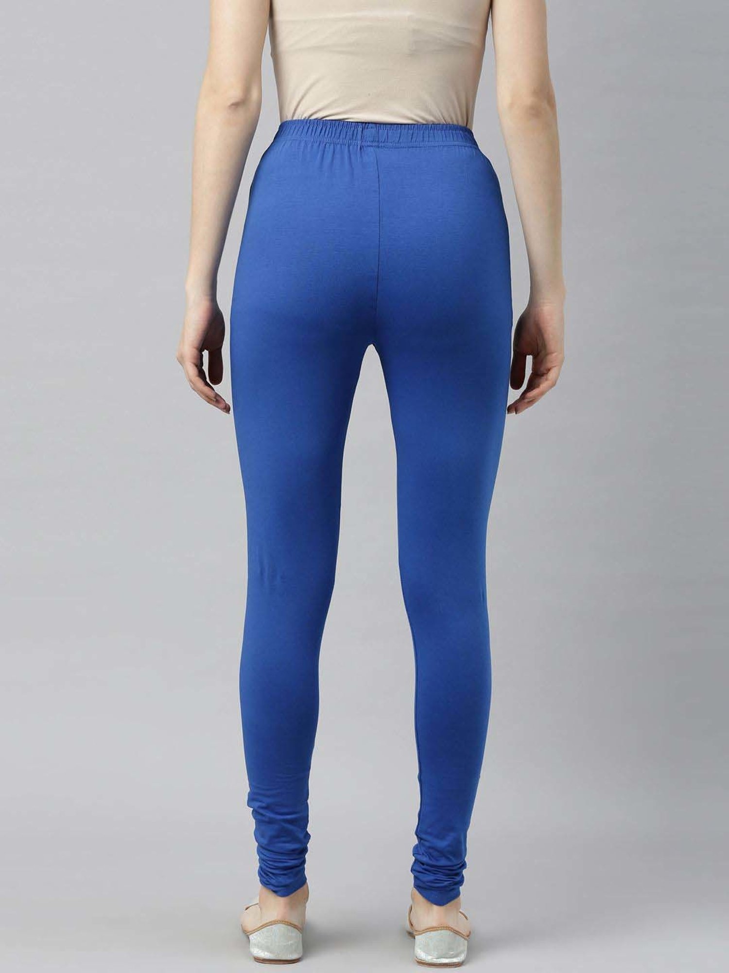 JCSS Blue & Beige Cotton Leggings - Pack Of 2