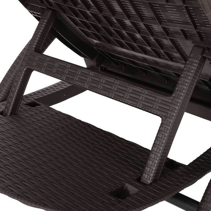 Waverly 2pc Patio Faux Wicker Chaise Lounge - Dark Brown - Christopher Knight Home