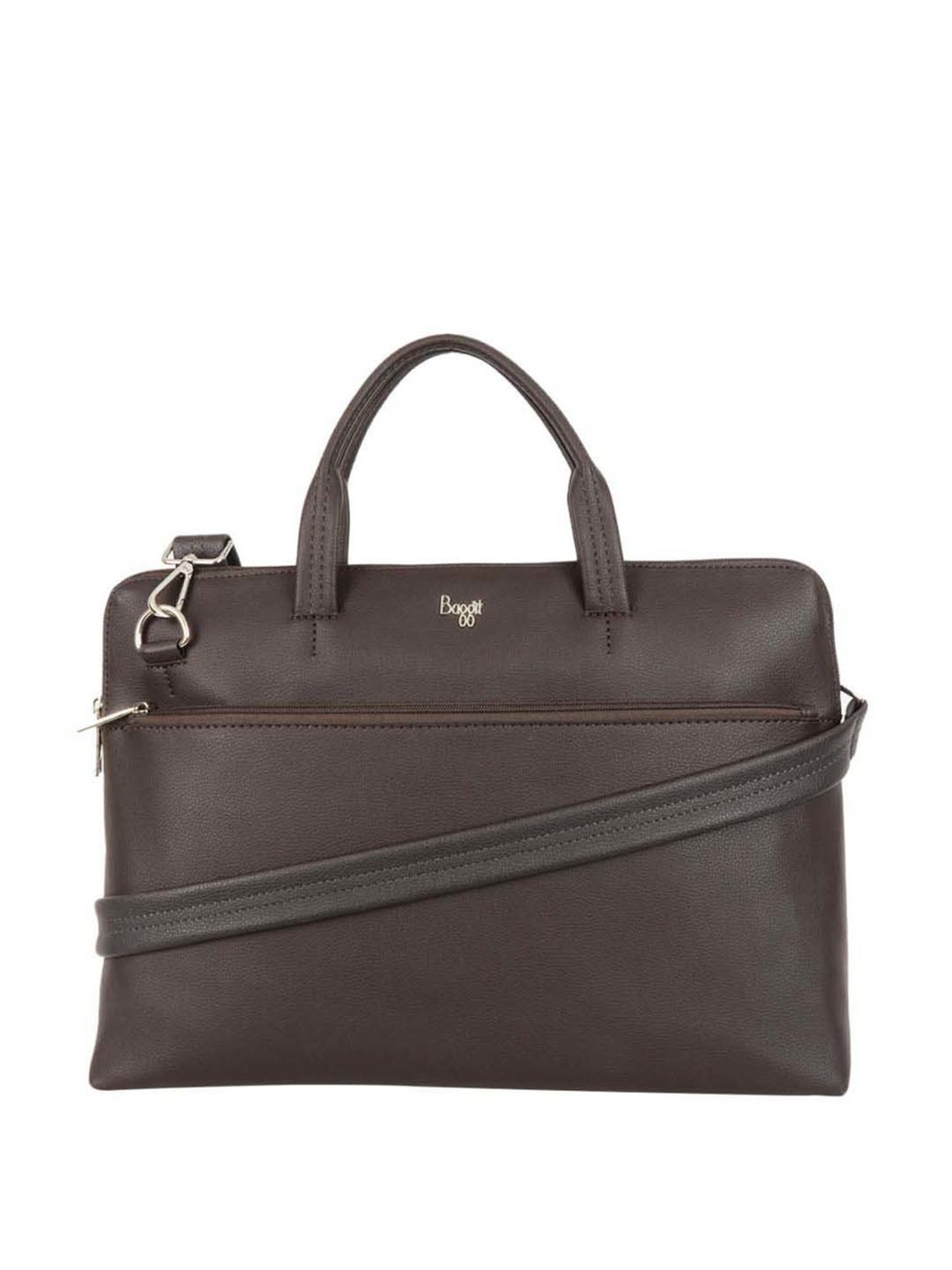 Baggit Brown PVC Solid Laptop Messenger Bag