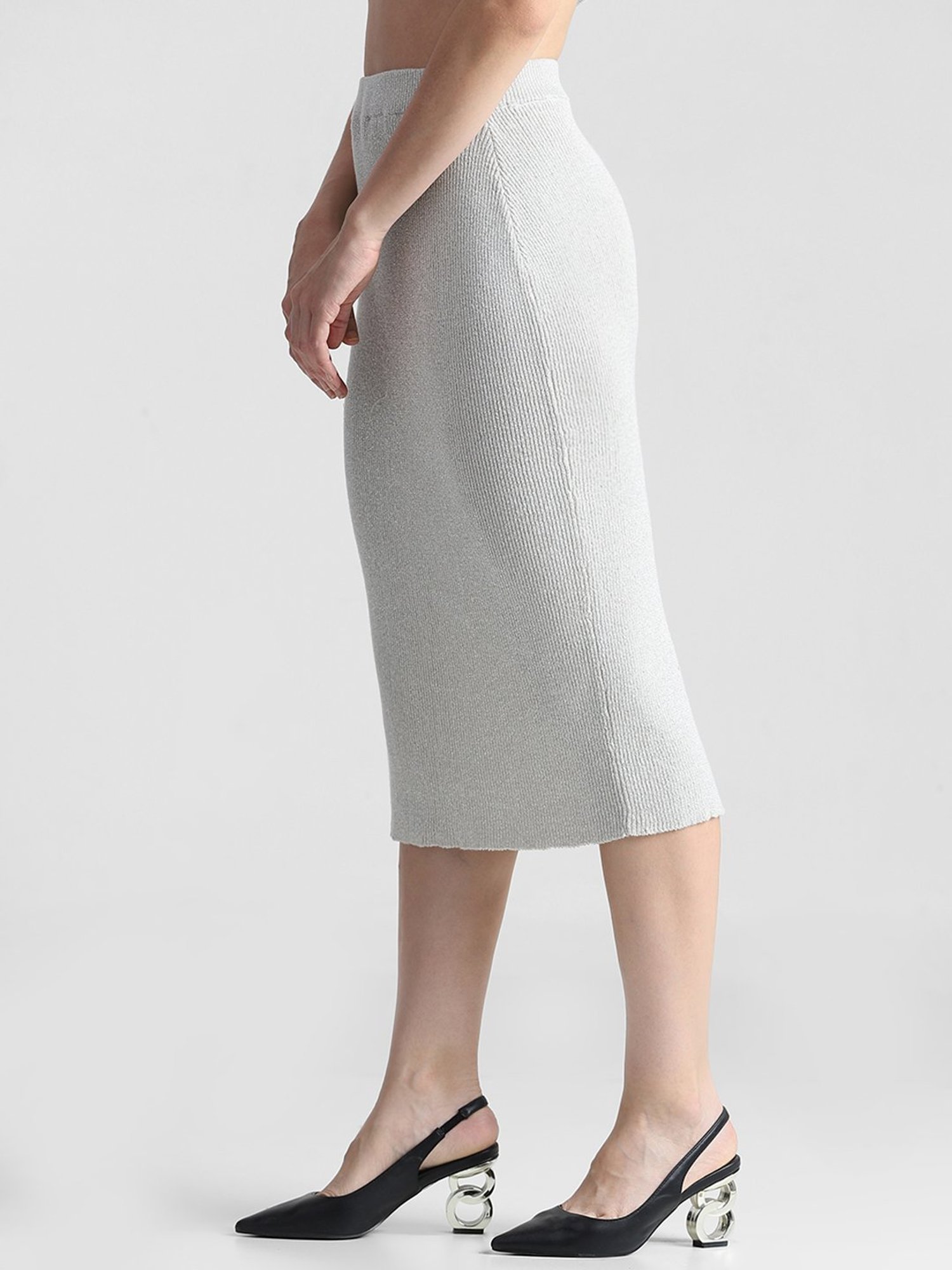 Belle Fille Sky Blue & Beige Printed Skirt