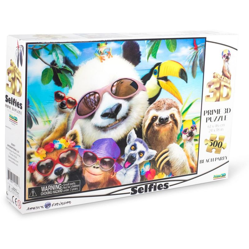 The Zoofy Group LLC Howard Robinson Wild Beach Party Selfie Super 3D 500 Piece Jigsaw Puzzle
