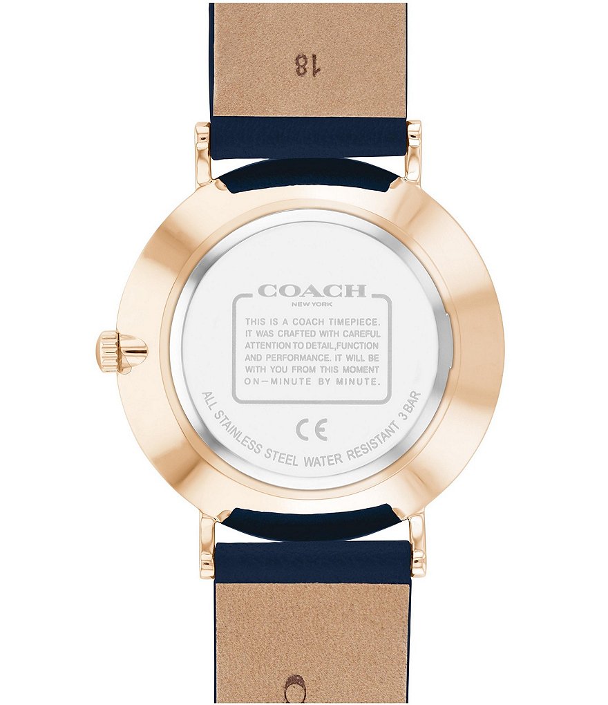 COACH Perry Leather Strap Watch