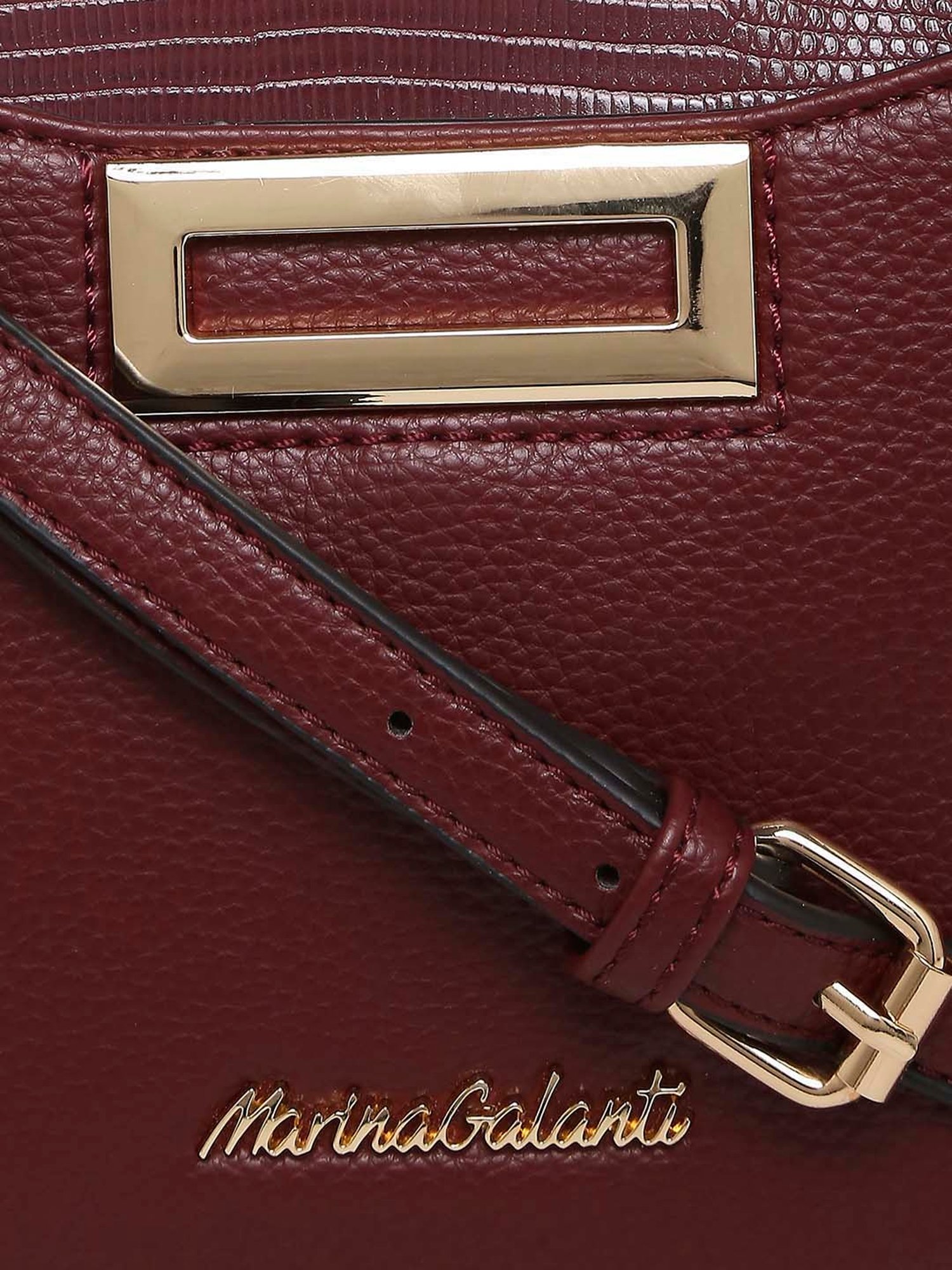 Marina Galanti Maroon Solid Medium Sling Handbag