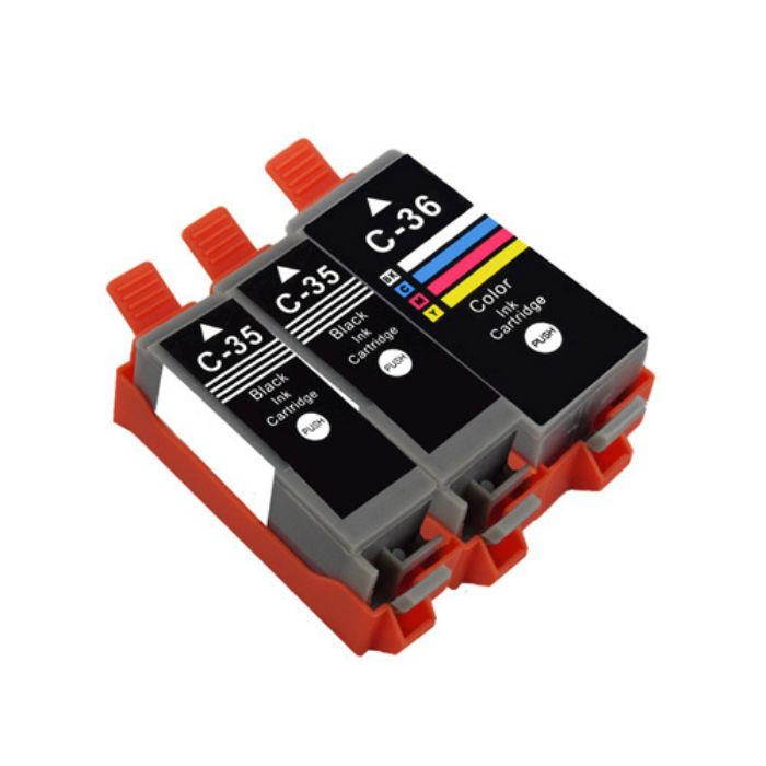 AIM Compatible Replacement - Canon Compatible PGI-35/CLI-36 Inkjet Combo Pack (2-Black/1-Color) (1509B007) - Generic