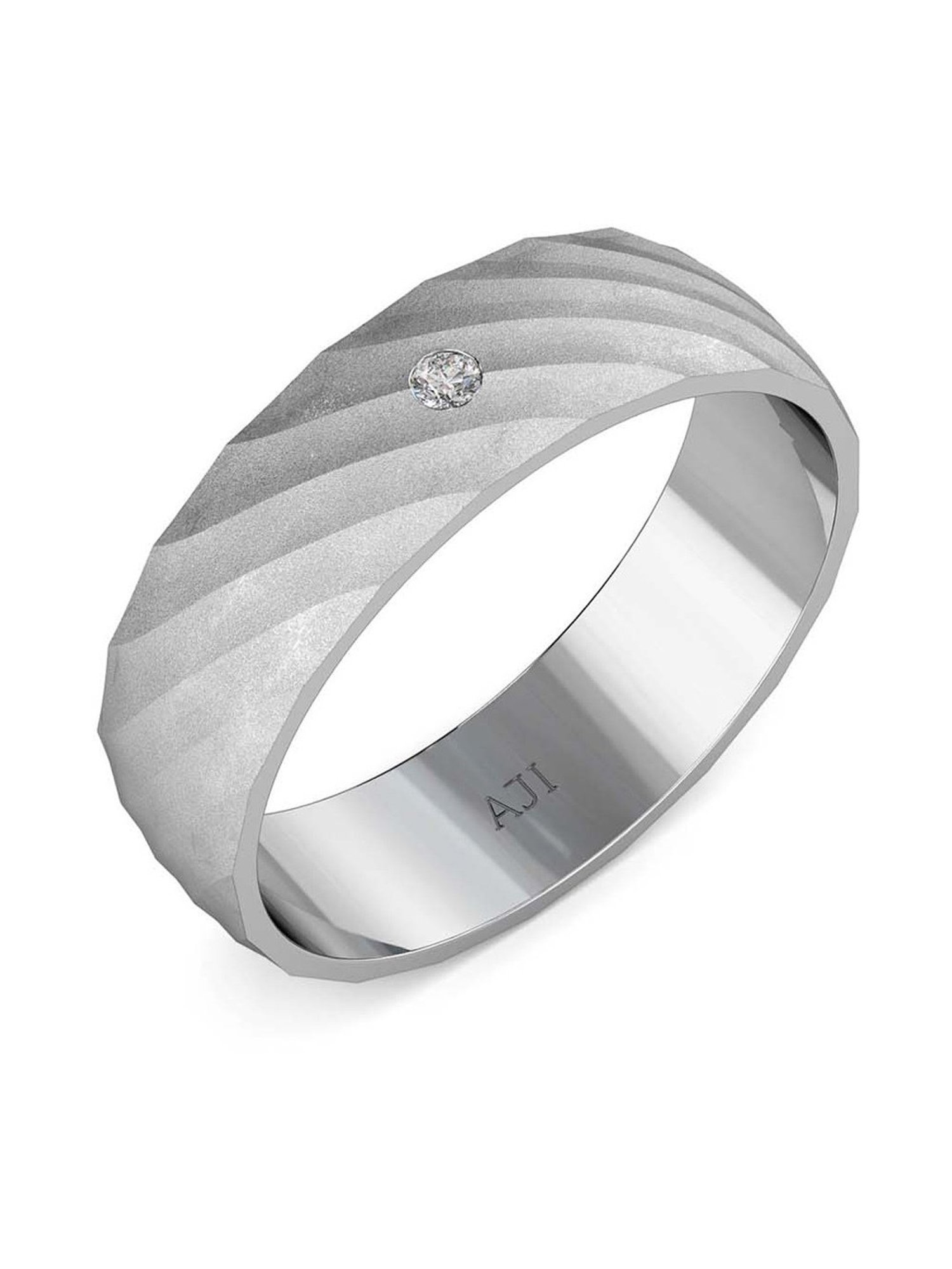 Joyalukkas Polished Extravagant Men's Platinum Ring