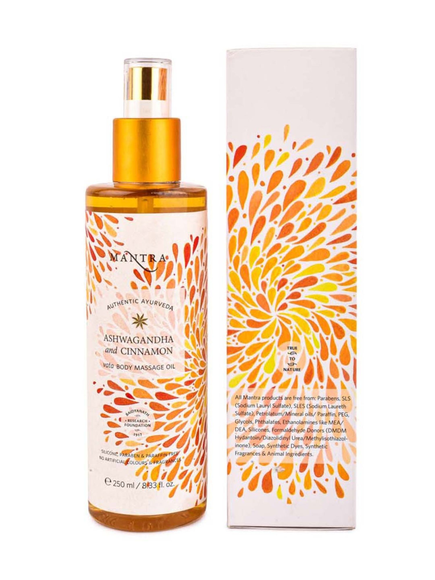 Mantra Herbal Ashwagandha and Cinnamon Vata Body Massage Oil - 250 ml