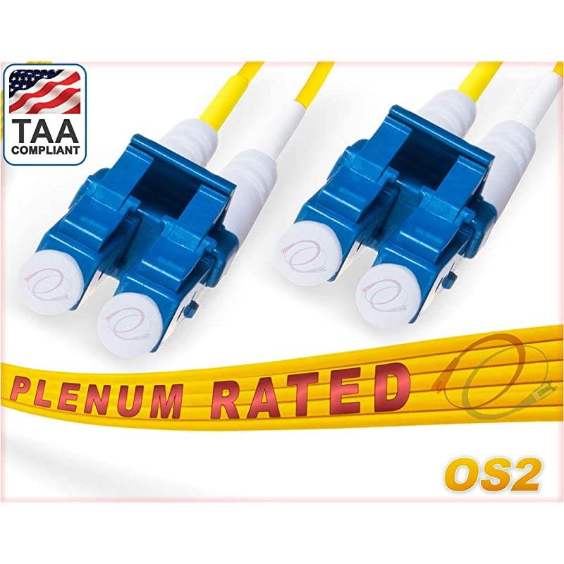 25M OS2 LC LC Fiber Patch Cable |Plenum Duplex 9125 LC to LC Singlemode Jumper 25 Meter 8202ft | Length Options 05M300M | 1g 10g sfp 10gbase lclc dx zipcord pvc ofnp lclc